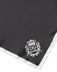 Dolce & Gabbana Black Crown Logo Square Handkerchief Scarf
