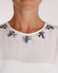 Dolce & Gabbana Elegant Embellished Sleeveless Silk Blouse