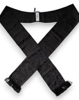 Dolce & Gabbana Black Floral Jacquard Skinny Fringes Scarf