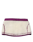 Dolce & Gabbana White Purple Cashmere Fleece Neck Warmer Scarf