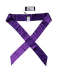 Dolce & Gabbana Purple Satin Silk Skinny Neck Foulard Scarf