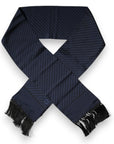 Dolce & Gabbana Dark Blue Fantasy Fringes Neck Wrap Scarf