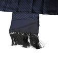 Dolce & Gabbana Dark Blue Fantasy Fringes Neck Wrap Scarf