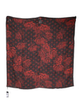 Dolce & Gabbana Black Red Floral Modal Wrap Shawl Scarf