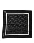 Dolce & Gabbana Black Patterned Cotton Handkerchief Scarf