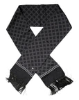 Dolce & Gabbana Dark Gray Fantasy Fringes Neck Wrap Scarf