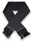 Dolce & Gabbana Dark Gray Fantasy Fringes Neck Wrap Scarf