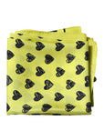 Dolce & Gabbana Yellow Hearts Silk Square Bandana Scarf