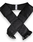 Dolce & Gabbana Black Floral Jacquard Skinny Fringes Scarf