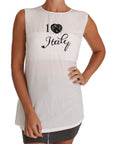 Dolce & Gabbana Elegant White Silk Sleeveless Top with Lace Detail