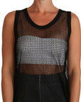 Dolce & Gabbana Elegant Sleeveless Black Mesh Top