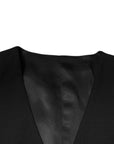 Dolce & Gabbana Black Wool Formal Dress Men Waistcoat Vest