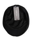 Dolce & Gabbana Black Wool Newsboy Capello Cabbie Hat