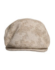Dolce & Gabbana Beige Floral Linen Newsboy Hat