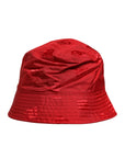 Dolce & Gabbana Red Logo Monogram Nylon Bucket Hat