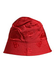 Dolce & Gabbana Red Logo Monogram Nylon Bucket Hat