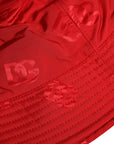 Dolce & Gabbana Red Logo Monogram Nylon Bucket Hat