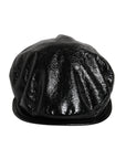 Dolce & Gabbana Black Glossy Cotton Newsboy Hat