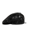Dolce & Gabbana Black Glossy Cotton Newsboy Hat