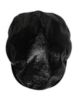 Dolce & Gabbana Black Glossy Cotton Newsboy Hat