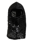 Dolce & Gabbana Black Sequined Nylon Ski Mask Balaclava Hat