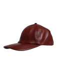 Dolce & Gabbana Maroon Leather 6 Panels Baseball Cap