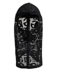 Dolce & Gabbana Black Logo Mesh Cotton Ski Mask Balaclava Hat