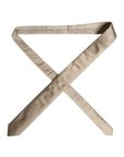 Dolce & Gabbana Beige Solid Silk Adjustable Necktie Tie