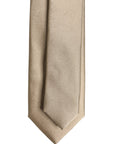 Dolce & Gabbana Beige Solid Silk Adjustable Necktie Tie