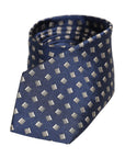 Dolce & Gabbana Blue Patterned Silk Adjustable Necktie Tie