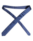 Dolce & Gabbana Blue Solid Silk Adjustable Necktie Tie