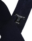 Dolce & Gabbana Dark Blue Silk Adjustable Necktie Tie