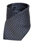 Dolce & Gabbana Dark Blue Patterned Silk Adjustable Tie