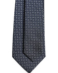 Dolce & Gabbana Dark Blue Patterned Silk Adjustable Tie