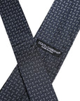 Dolce & Gabbana Dark Blue Patterned Silk Adjustable Tie
