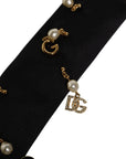 Dolce & Gabbana Black Logo Embellished Adjustable Necktie Tie