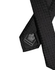 Dolce & Gabbana Black Circles Silk Adjustable Necktie Tie