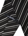 Dolce & Gabbana Black White Stripes Silk Adjustable Necktie Tie