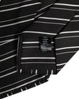 Dolce & Gabbana Black White Stripes Silk Adjustable Necktie Tie