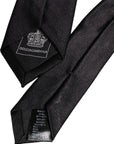 Dolce & Gabbana Black Solid Silk Adjustable Necktie Tie