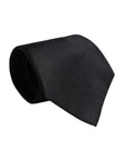 Dolce & Gabbana Black Solid Silk Adjustable Necktie Tie