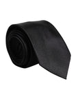 Dolce & Gabbana Black Solid Silk Adjustable Necktie Tie