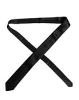 Dolce & Gabbana Black Solid Silk Adjustable Necktie Tie