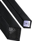 Dolce & Gabbana Black Circles Silk Adjustable Necktie Tie