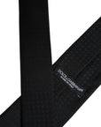 Dolce & Gabbana Black Circles Silk Adjustable Necktie Tie