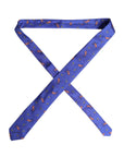 Dolce & Gabbana Blue Cocktail Print Silk Adjustable Necktie Tie