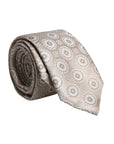 Dolce & Gabbana Beige Foulard Print Silk Adjustable Necktie Tie