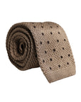 Dolce & Gabbana Beige Polka Dot Silk Adjustable Necktie Tie