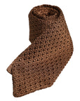 Dolce & Gabbana Brown Knitted Silk Adjustable Necktie Tie