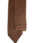 Dolce & Gabbana Brown Knitted Silk Adjustable Necktie Tie